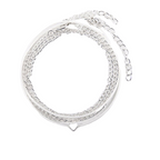 Bohemian Multi Strand Ankle Bracelet For Women With Silver Plated Heart