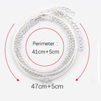 Bohemian Multi Strand Ankle Bracelet For Women With Silver Plated Heart