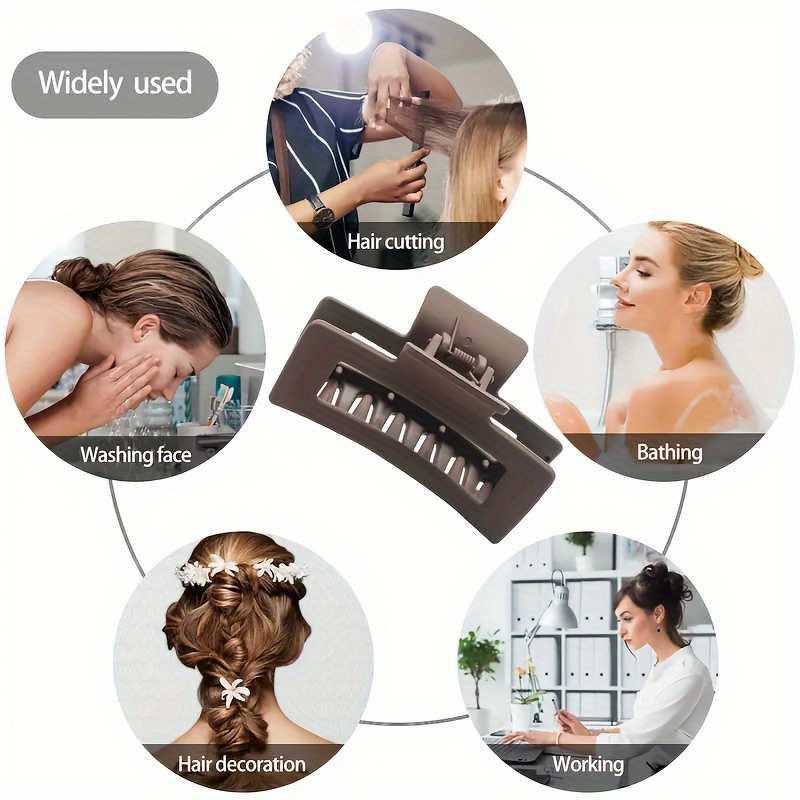 10PCS Women's Multi Color Geometric Flower Hair Clips Matte Plastic Set