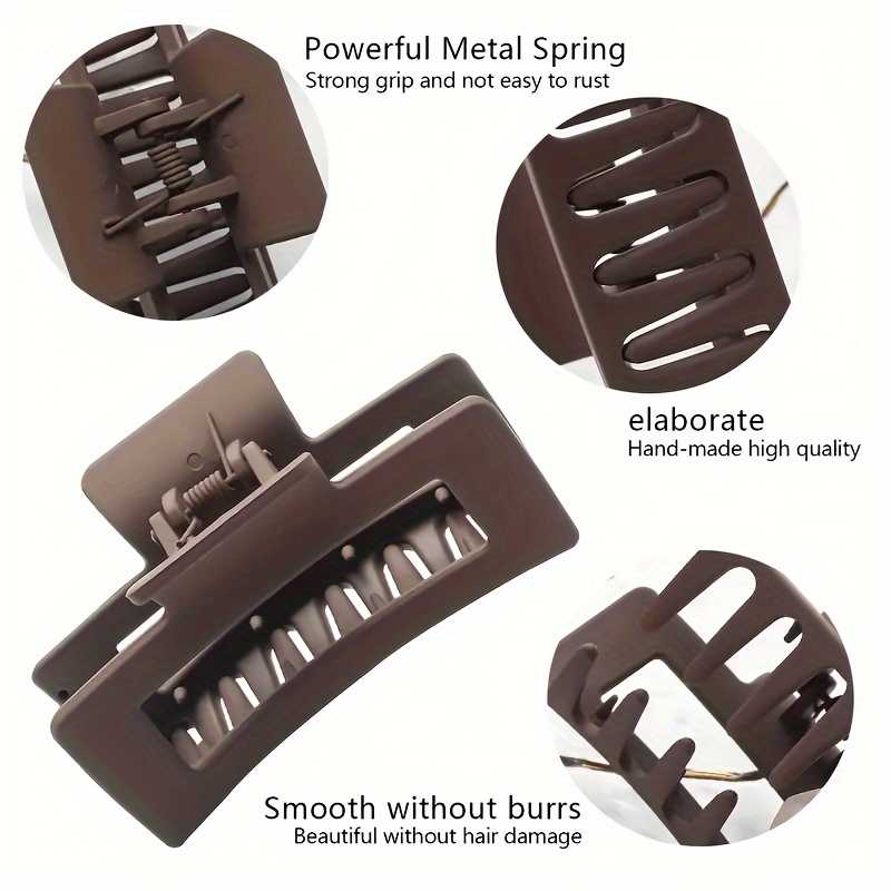 10PCS Women's Multi Color Geometric Flower Hair Clips Matte Plastic Set