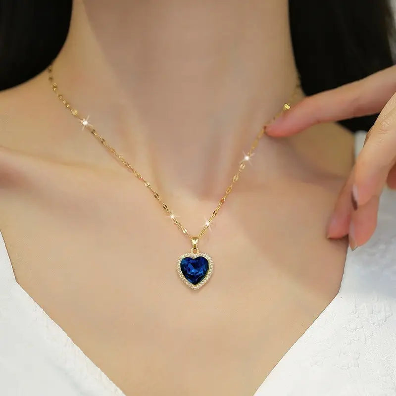 Exclusive Blue Heart Elegance Pendant