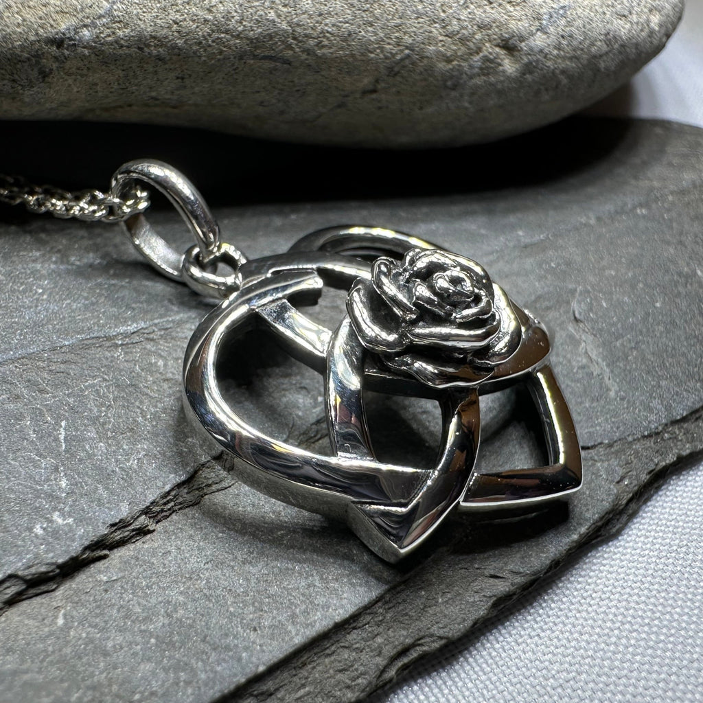 Celtic Rose Heart Necklace