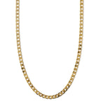 Flat Link Curb Chain Necklace | White Gold