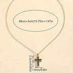 Solene Emerald Cross Pendant Necklace | Gold