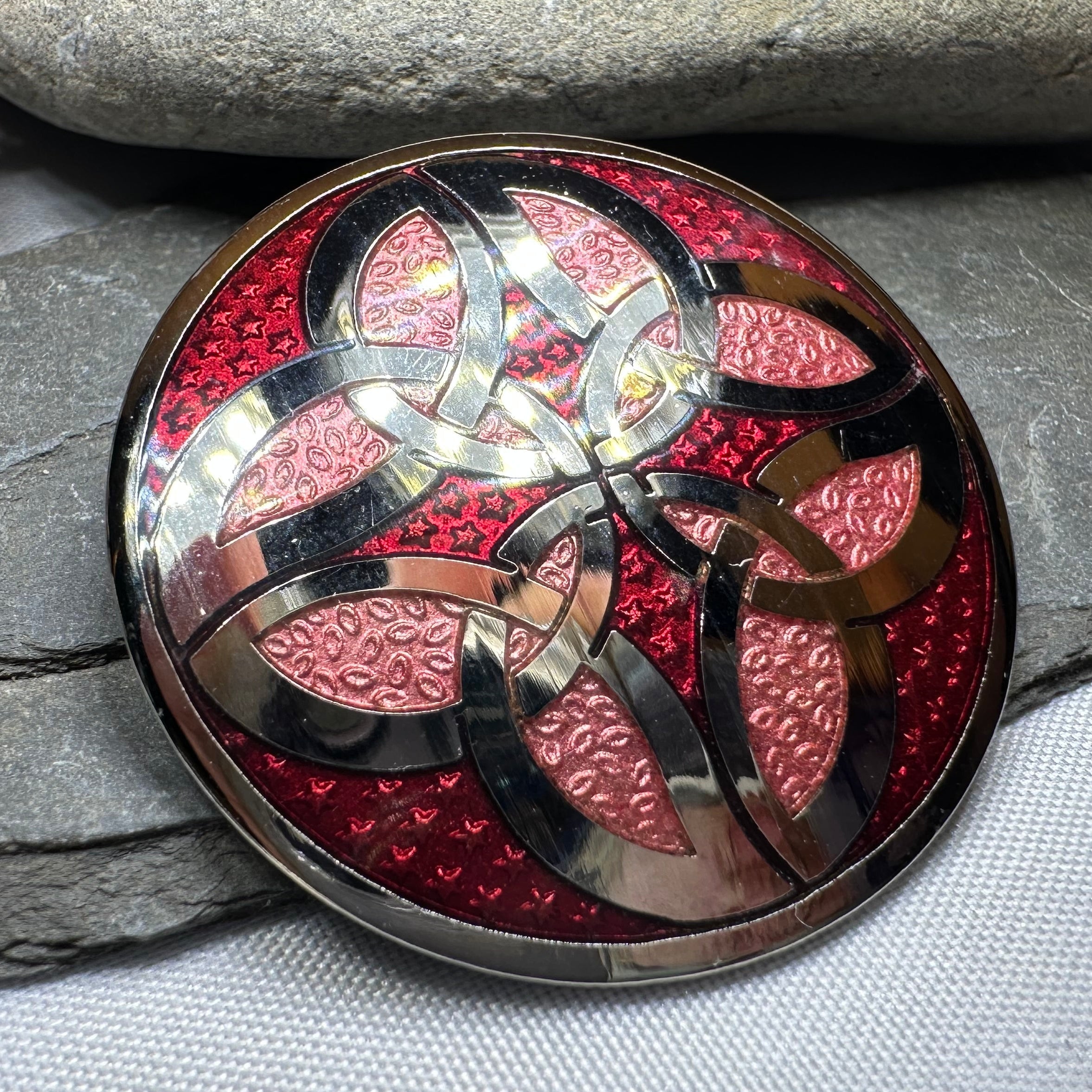Trinity Knot Enamel Celtic Brooch
