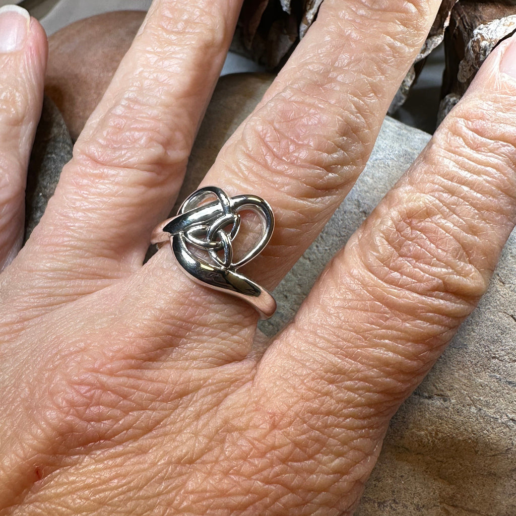 Trinity Knot Heart Ring