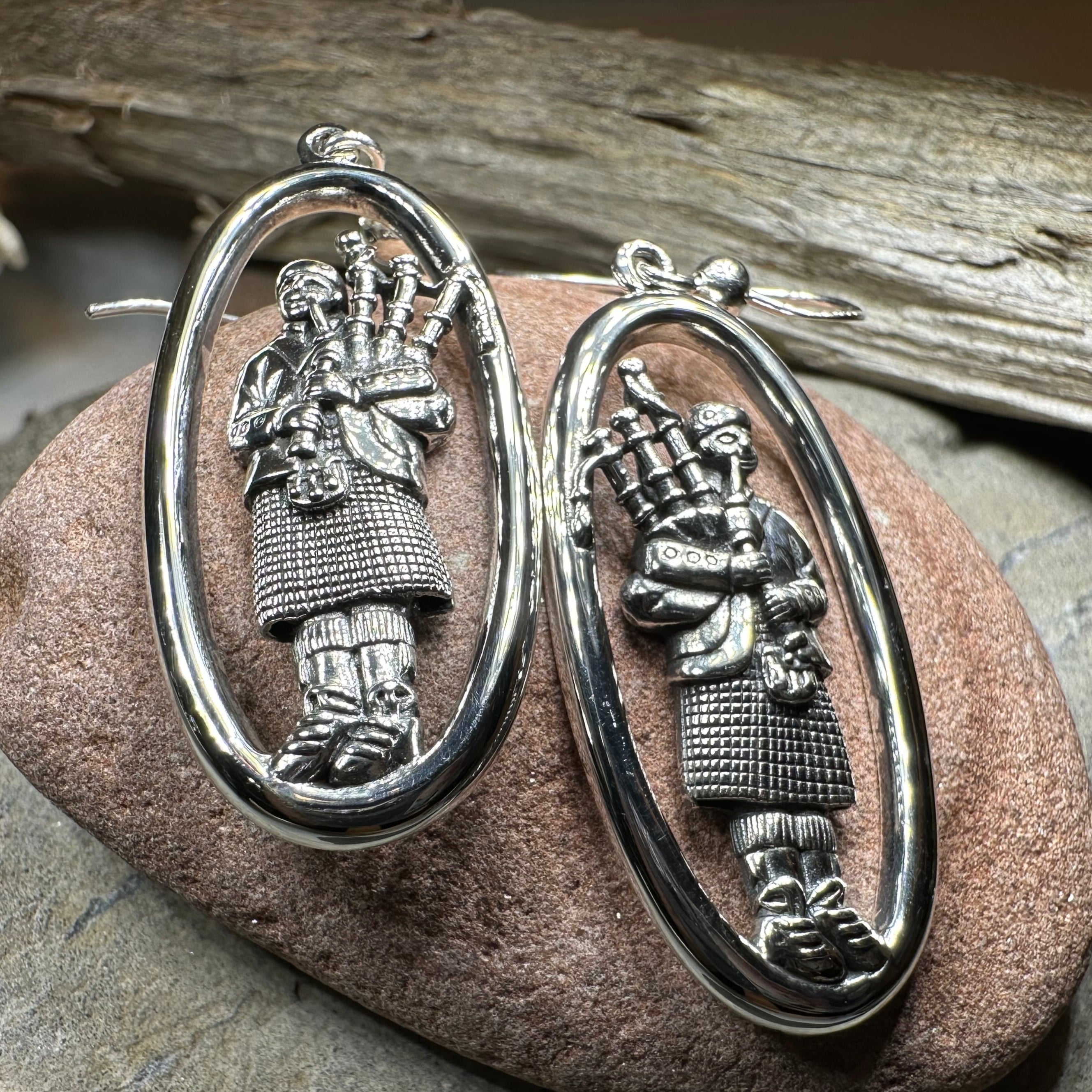 Tartan Bagpiper Earrings