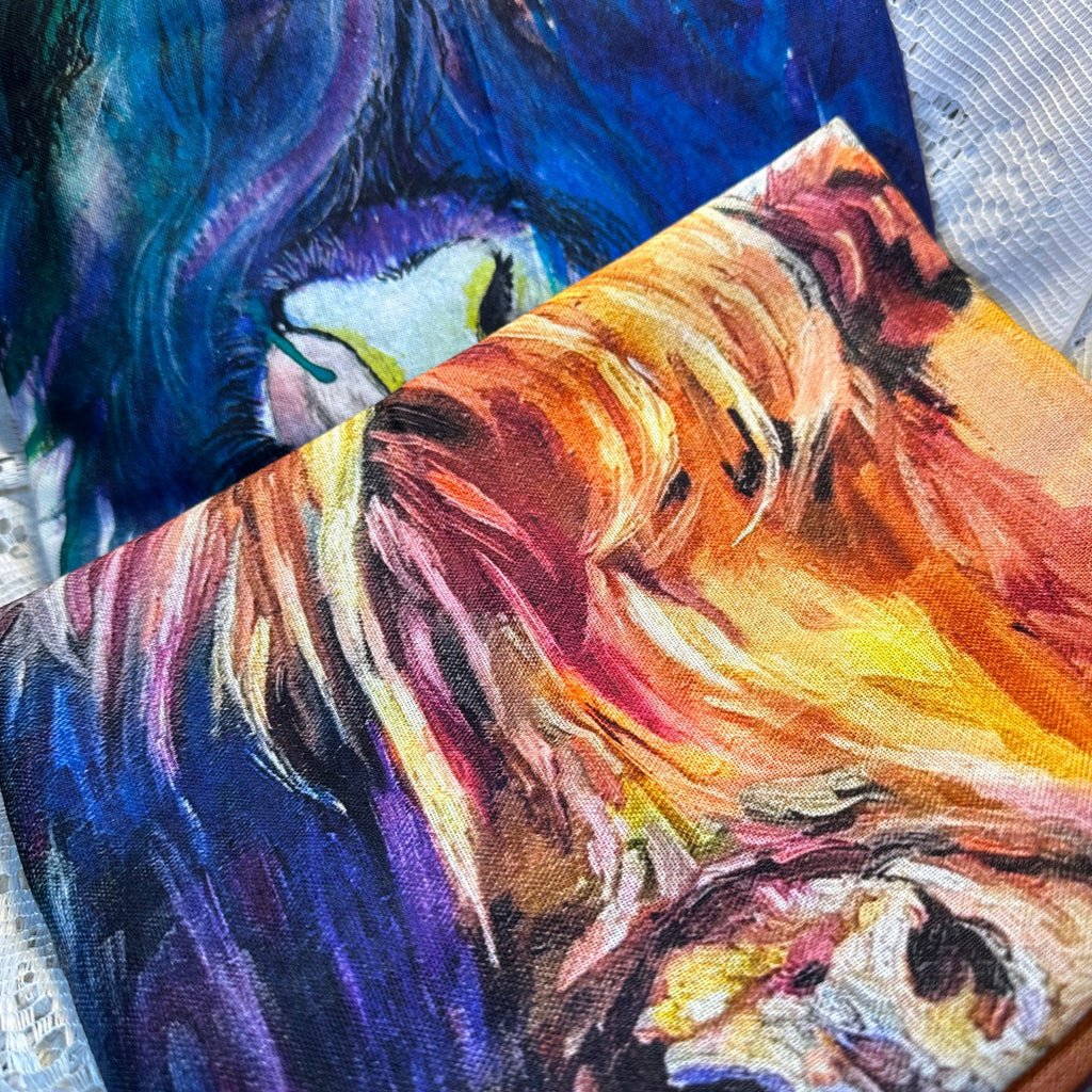 Handmade Highland Cow Lover Tea Towel Set