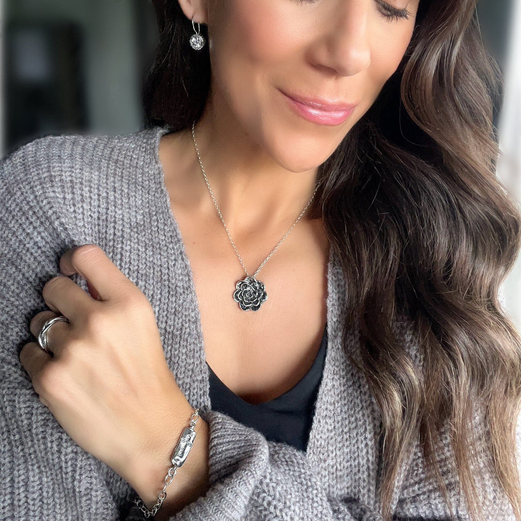 Camellia Necklace - November Flower of the Month