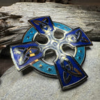 Enamel Celtic Cross Brooch