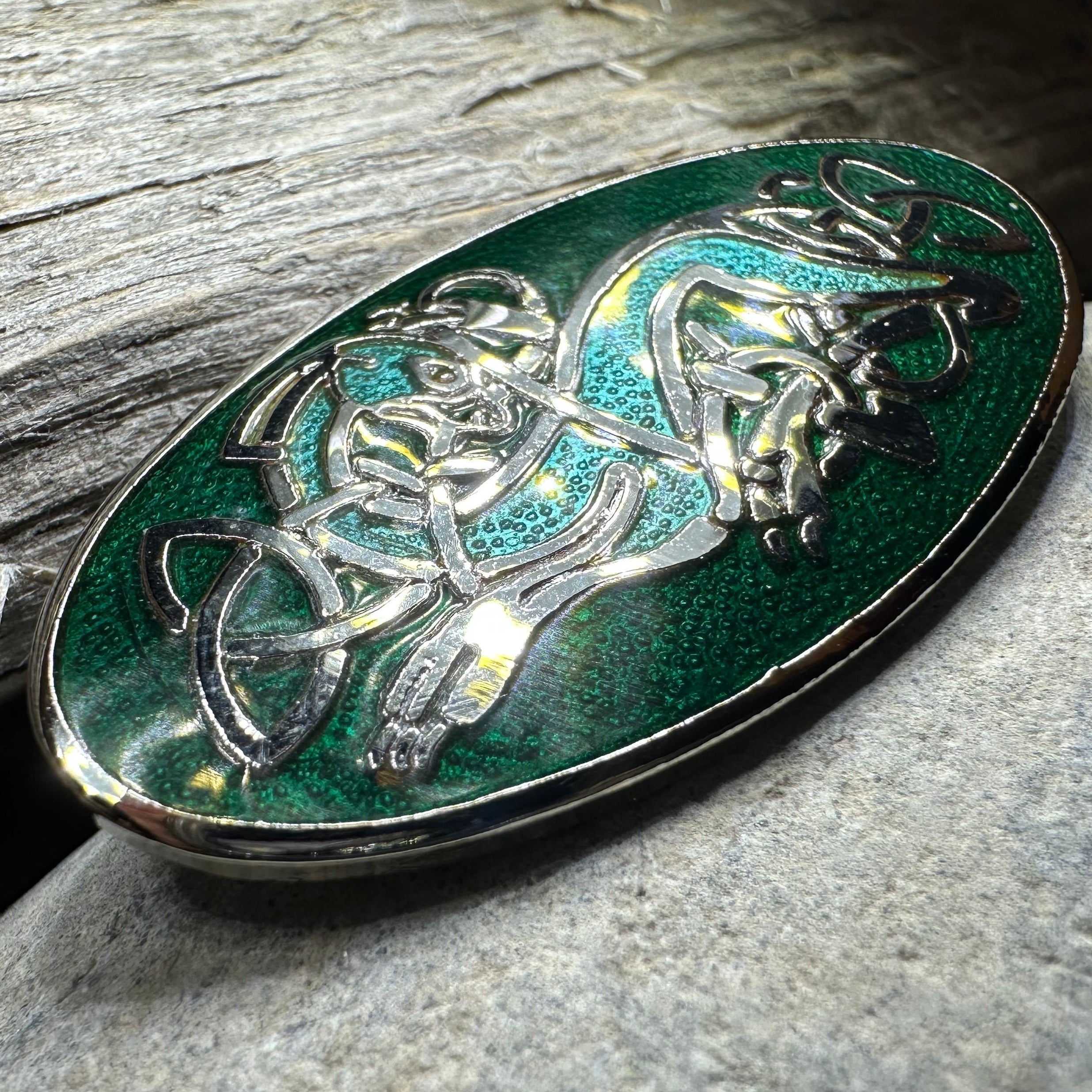 Enamel Celtic Dragon Brooch