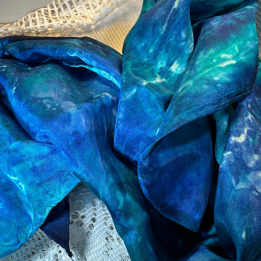 Hand Painted Salt Water Silk Scarf