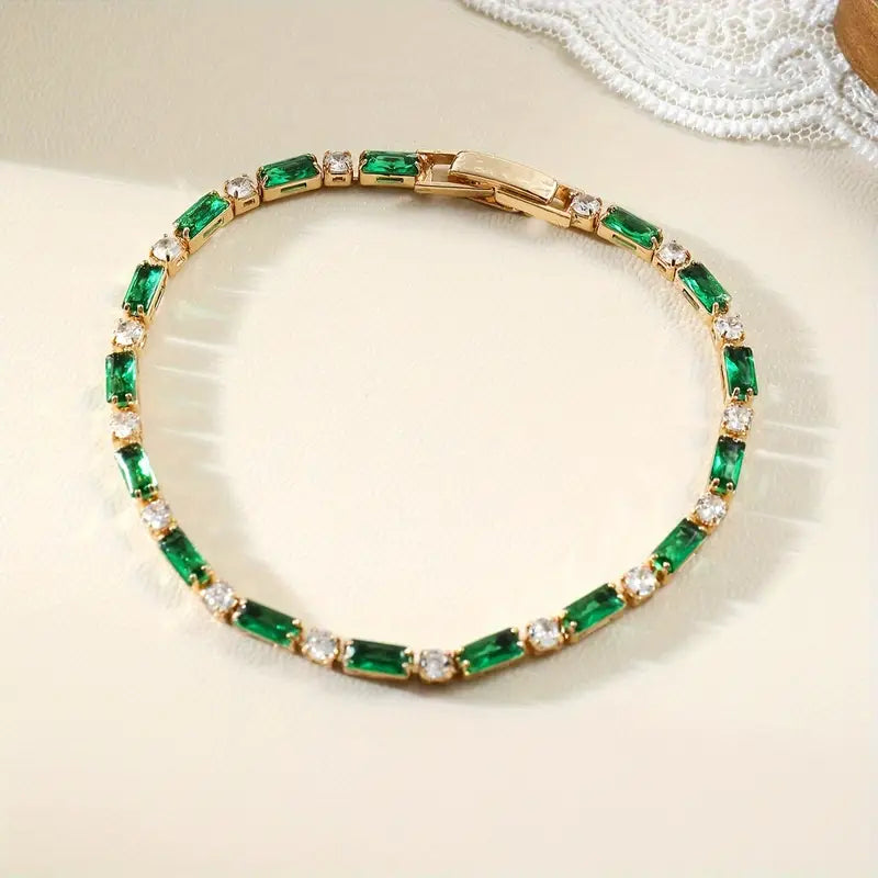 Graceful Emerald Gold Bracelet