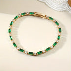 Graceful Emerald Gold Bracelet