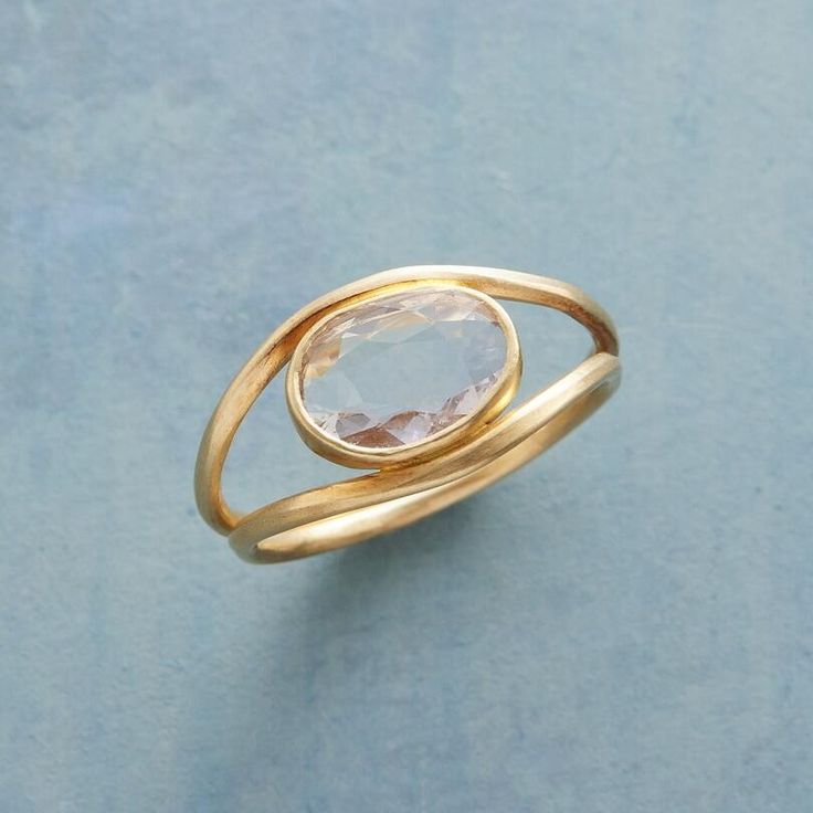 Vintage Glass Gold Ring