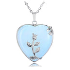 Olivenorma Heart Shaped Rose Gemstone Necklace