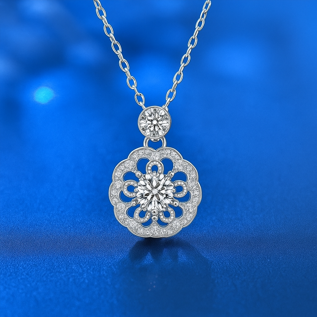 925 Silver Cherry Blossom Necklace