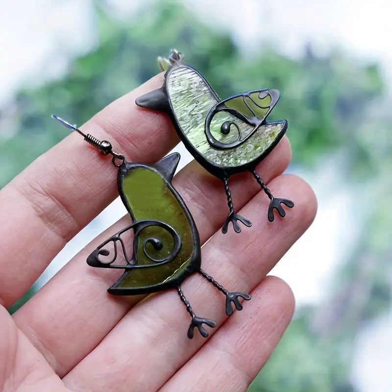 Green Bird Earrings