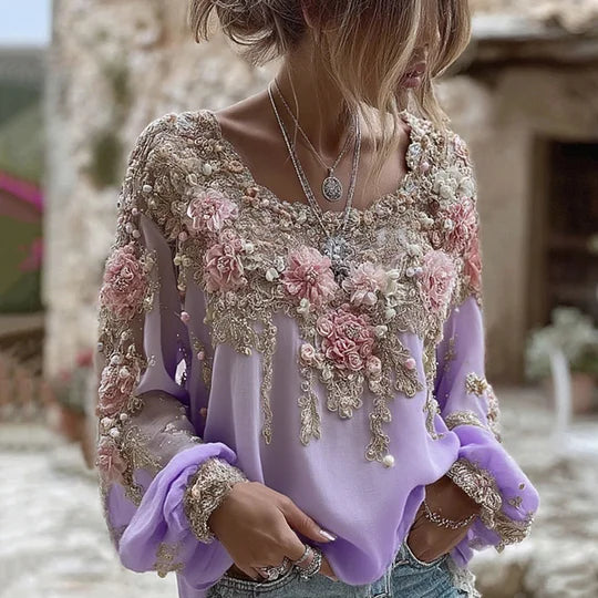 Emma - Bohemian Floral Blouse