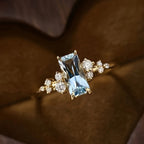 Rectangular Birthstone Ring 925 Silver Bohemian Style High Jewelry Gift