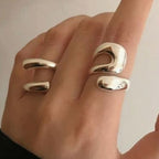 Adjustable Smooth Spiral Ring for Women
