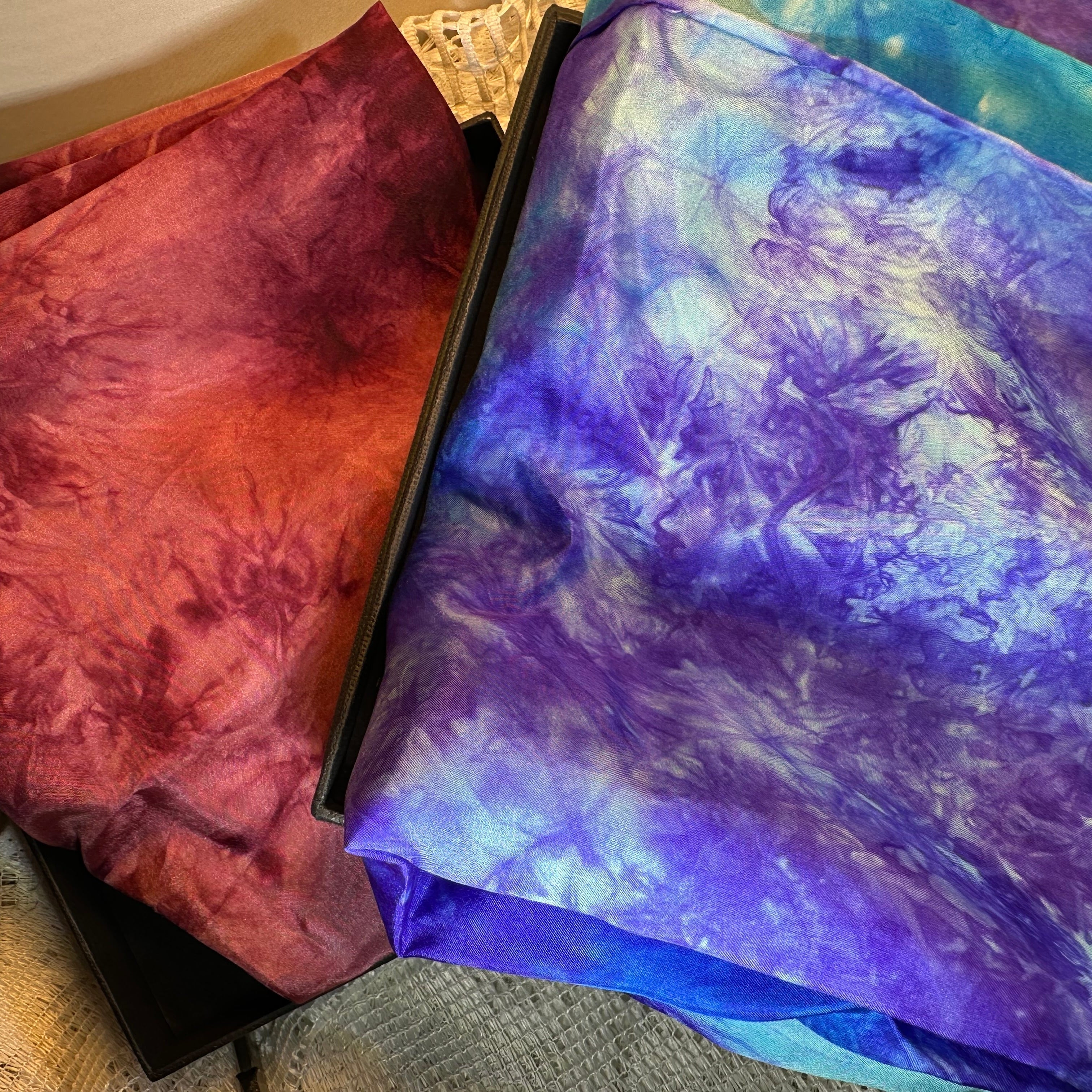 Hand Painted Salt Water Silk Scarf