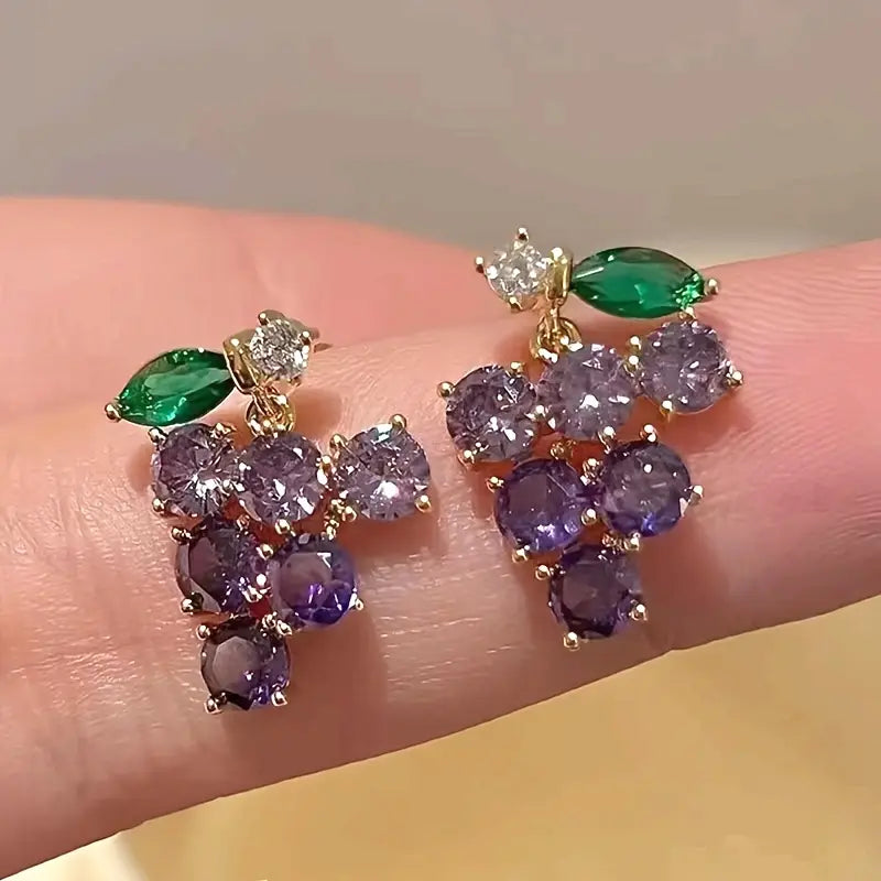 Crystal Grapes Earrings