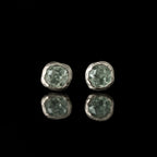 Green Amethyst Stud Sterling Silver Earrings