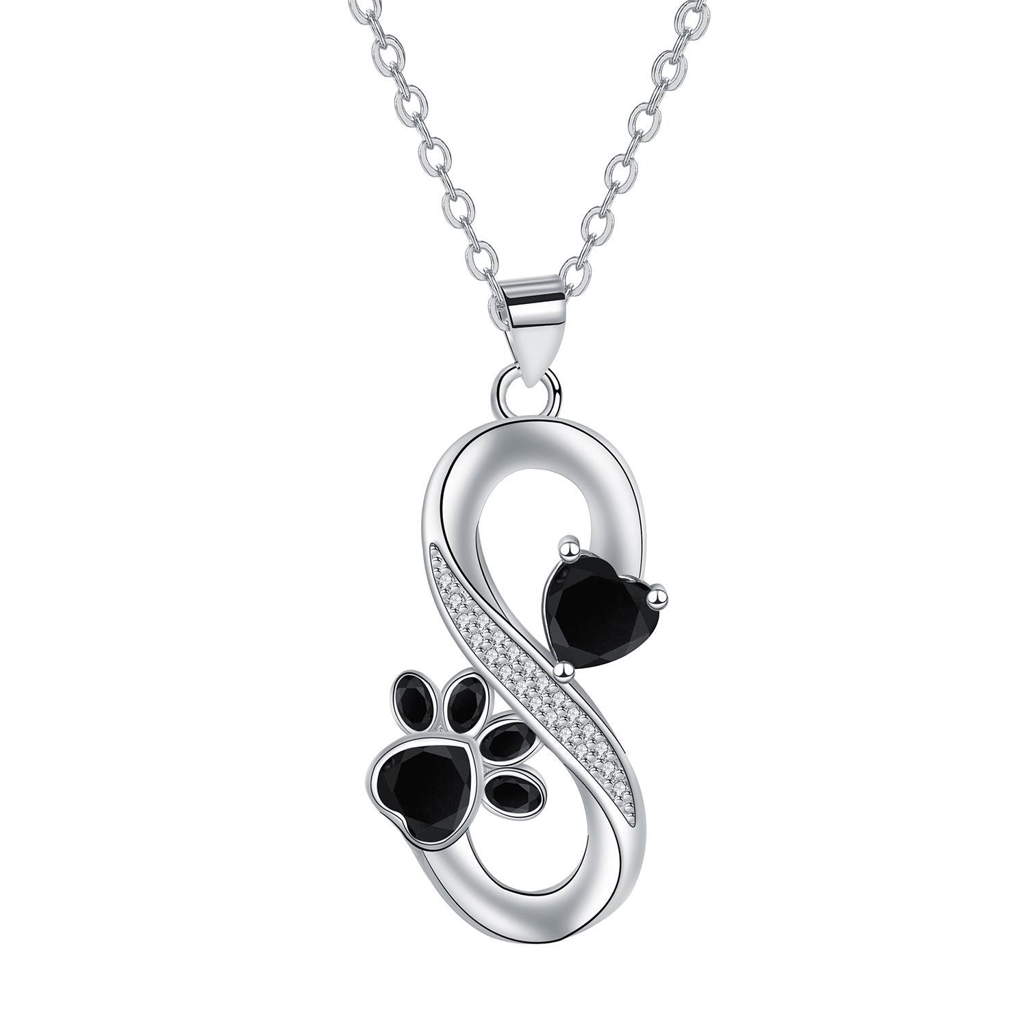 Infinite Symbol Necklace Hearts Paw Print