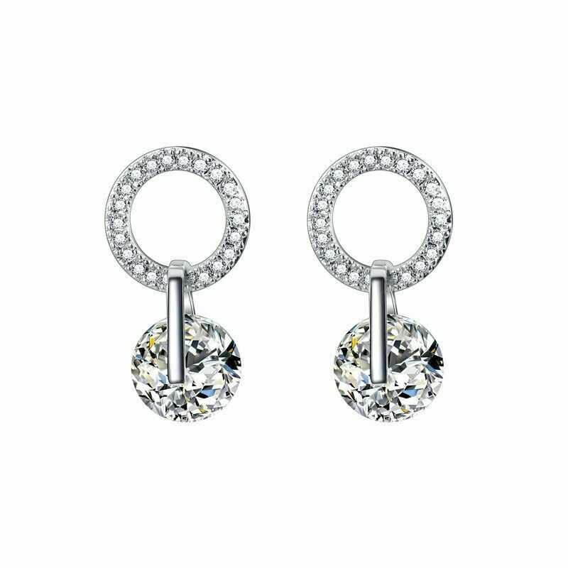 Women Silver Plated Drop Earrings With Cubic Zirconia