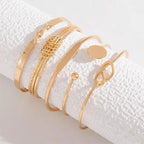 Gold Knotted Elegance Bracelet Set