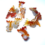 Bohemian Agate Golden Fish Crystal Pendant Small Animal Carving Natural Stone