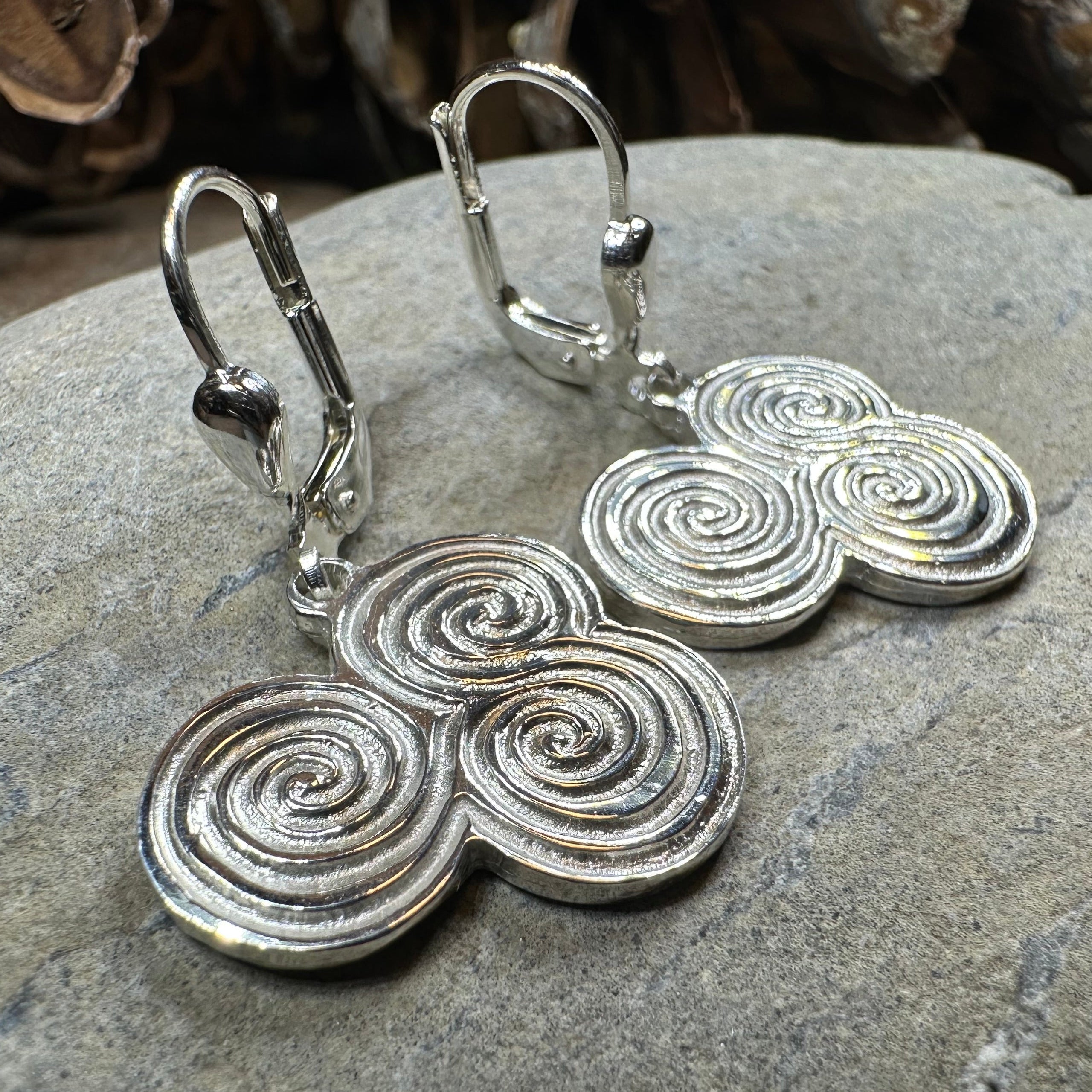 Artisan Newgrange Triple Spiral Earrings