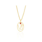 Olivenorma Hollow Zodiac Rune Birthstone Necklace