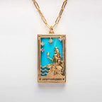 Olivenorma Zircon Electroplated Gold Tarot Oil Drop Necklace