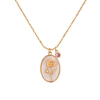 Olivenorma Birth Stone With Birth Flower Necklace
