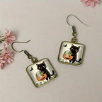 Retro Halloween Square Earrings