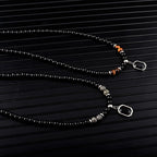 Olivenorma Tiger Eye Obsidian Beaded Men Titanium Steel Necklace