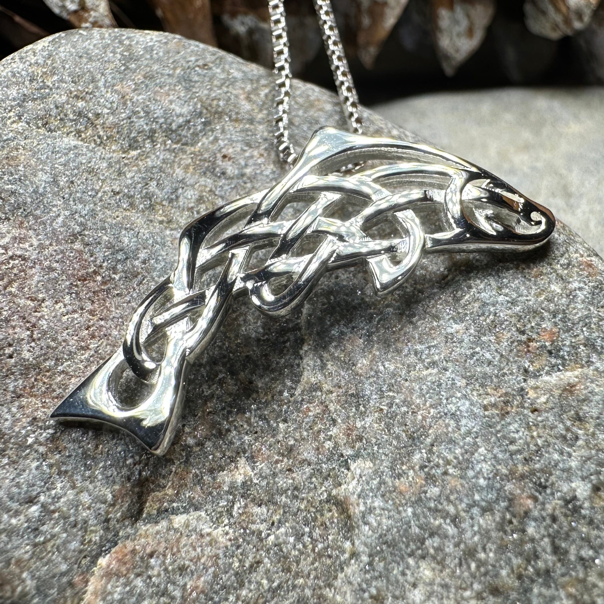 Celtic Salmon of Knowledge Necklace
