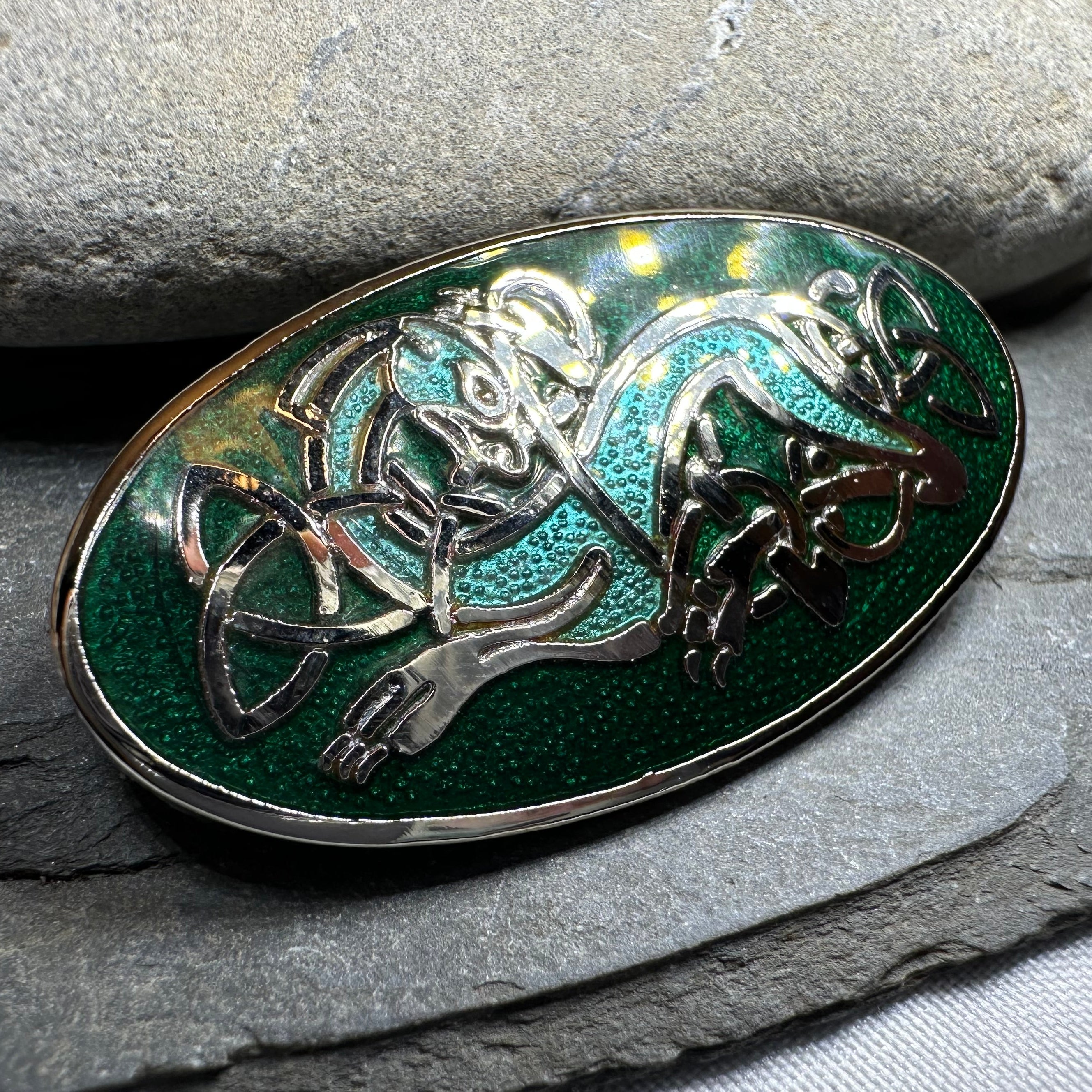 Enamel Celtic Dragon Brooch
