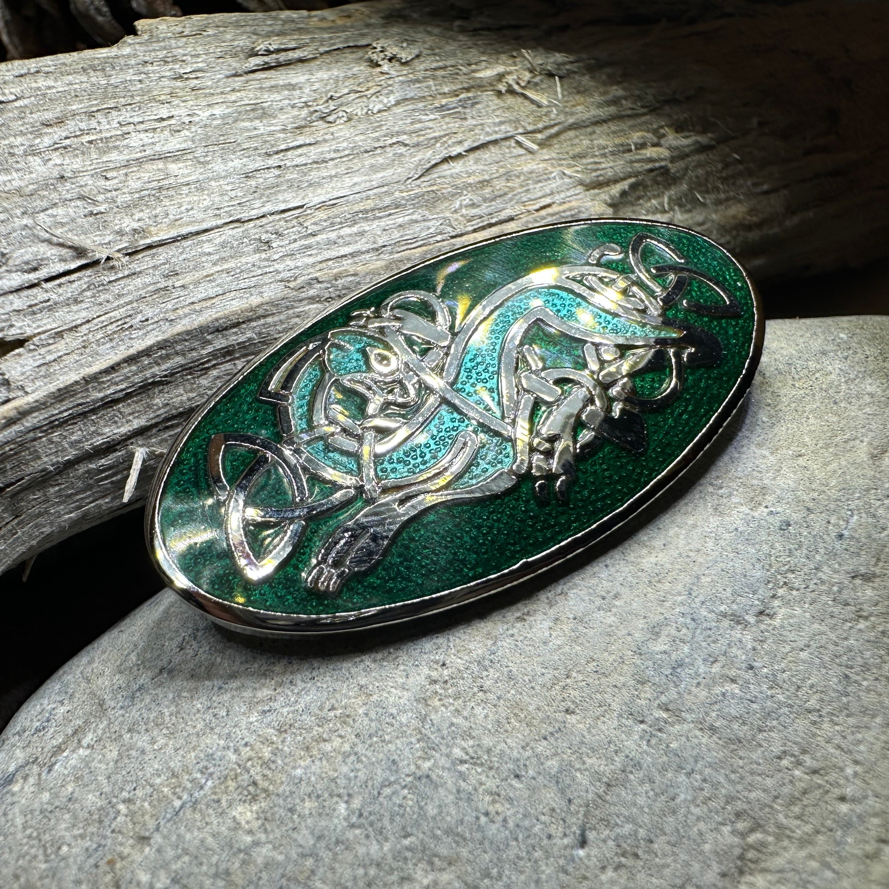 Enamel Celtic Dragon Brooch