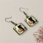 Retro Halloween Square Earrings