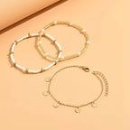 Gold Layered Anklet Set - Coastal Charm (3-Piece)