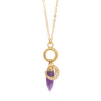 Olivenorma Bullet Crystal Zircon Moon Pendant Necklace
