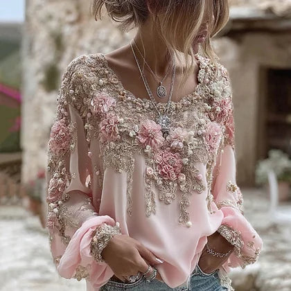Caroline - Bohemian Floral Blouse