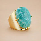 Lucky Amazonite Goddess Blue Ring