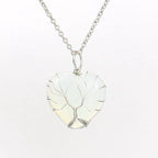 Olivenorma Natural Crystal Heart Necklace