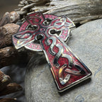 Enamel Celtic Cross Brooch