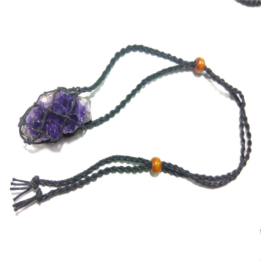 Olivenorma Handwoven Extra Large 5.5cm Adjustable Necklace Mesh Bag