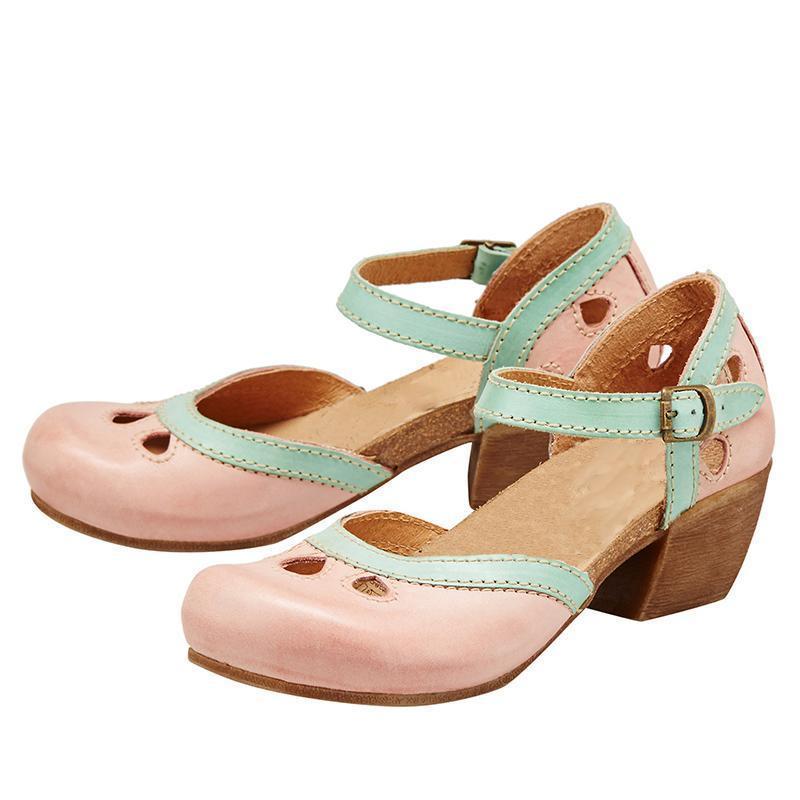 Comfortable orthopedic sandals with low heel